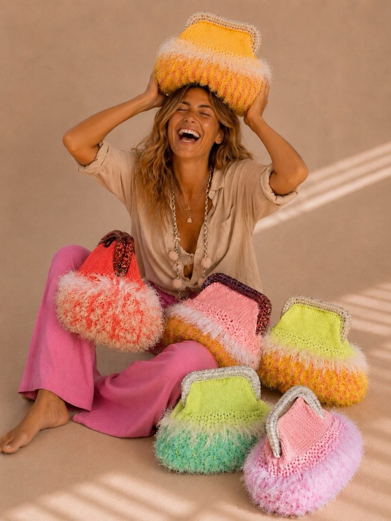 Clutch  eyelash yarn