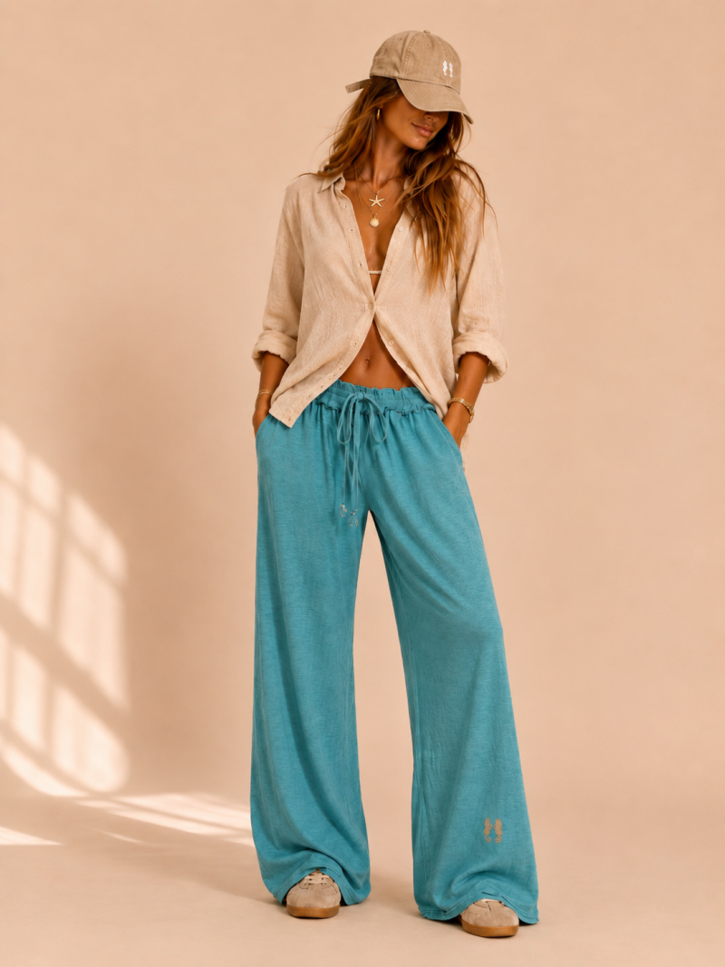 Pantalón básico turquesa