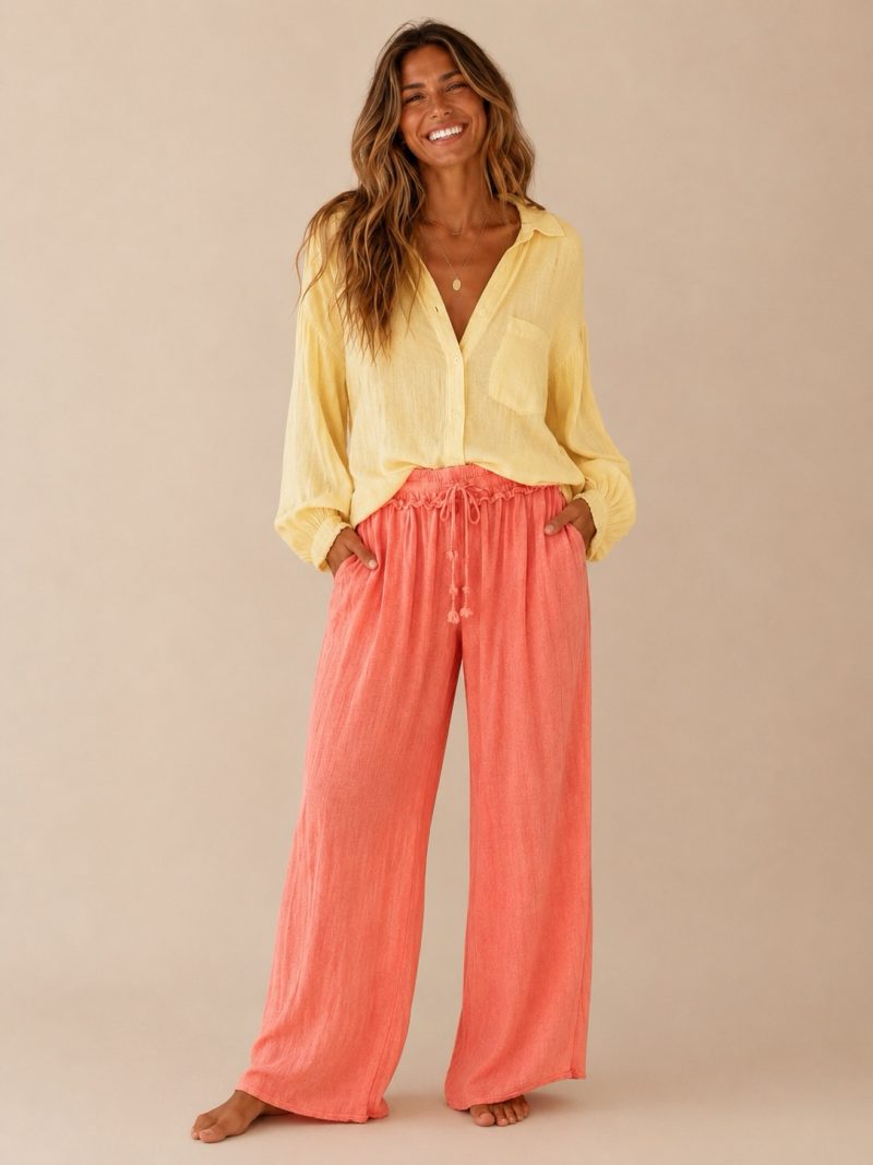Pantalón básico cereza