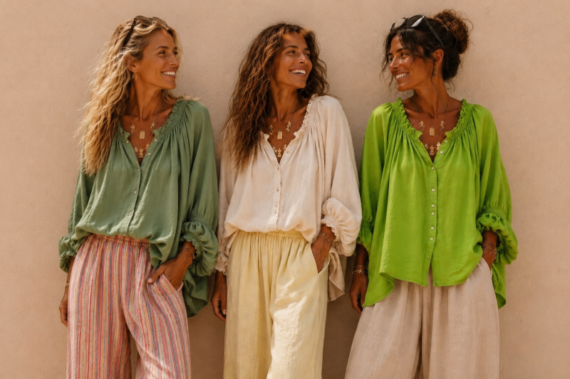 Camisa sita crema